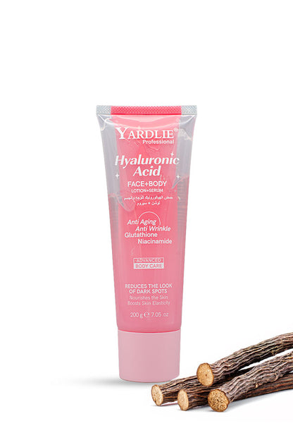 Yardlie Professional Hyaluronic Acid Face and Body Lotion Serum with Niacinamide and Glutathione 200g dual tube