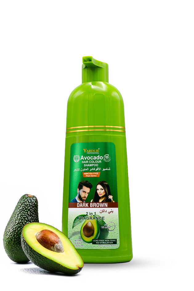 Yardlie Avocado Hair Colour Shampoo Dark Brown 400ml ammonia free hair dye shampoo