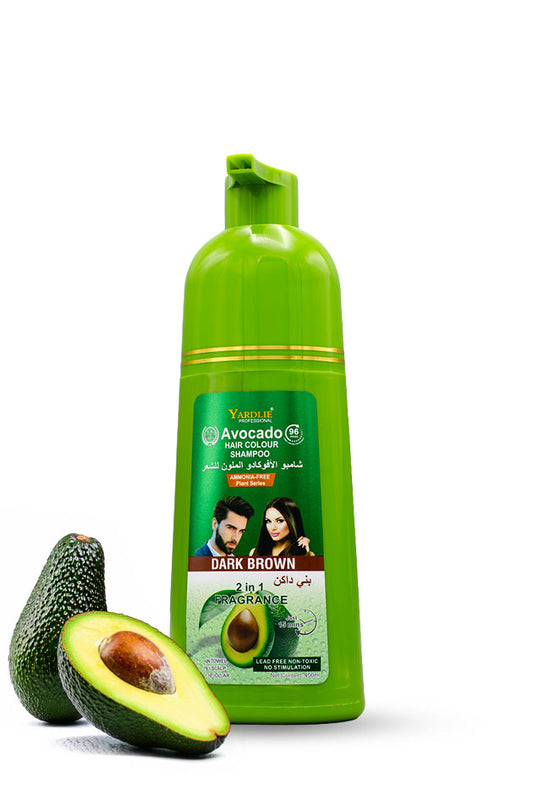 Yardlie Avocado Hair Colour Shampoo Dark Brown 400ml ammonia free hair dye shampoo