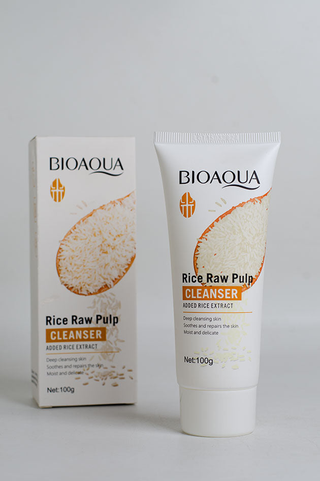 BIOAQUA Rice Raw Pulp Cleanser 100g, Rice Extract Face Wash (Stock Clearance, Only a Few Pieces Left)