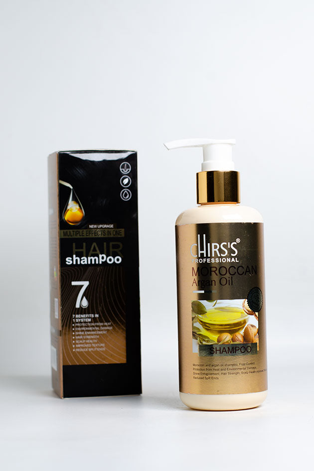 CHIRS'S Professional Moroccan Argan Oil Shampoo, 7 in 1 for All Hair Types (Last Piece, Stock Clearance)