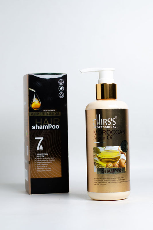 CHIRS'S Professional Moroccan Argan Oil Shampoo, 7 in 1 for All Hair Types (Last Piece, Stock Clearance)