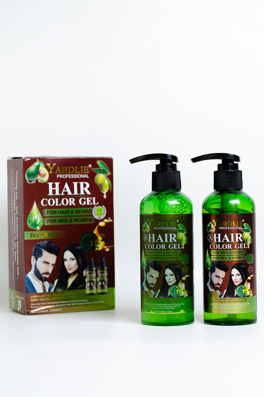 Yardlie Professional Hair Color Gel Dark Brown 460ml (230ml A + B Set) with Box for Hair and Beard (Sealed, Clearance, Rough Box, No Gloves)