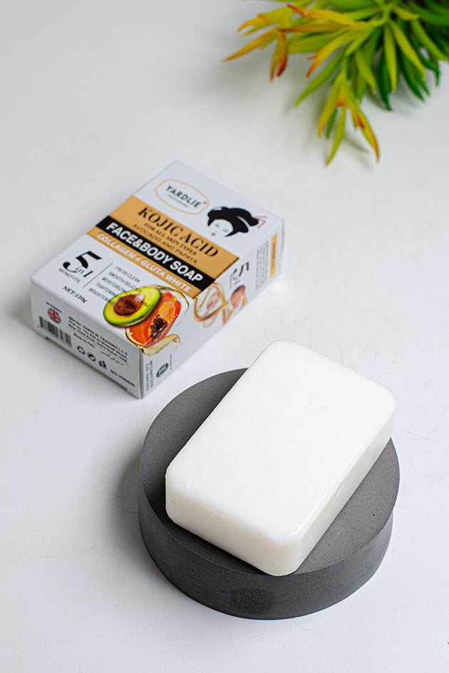 Yardlie Professional Kojic Acid Face and Body Soap Avocado Papaya 120g