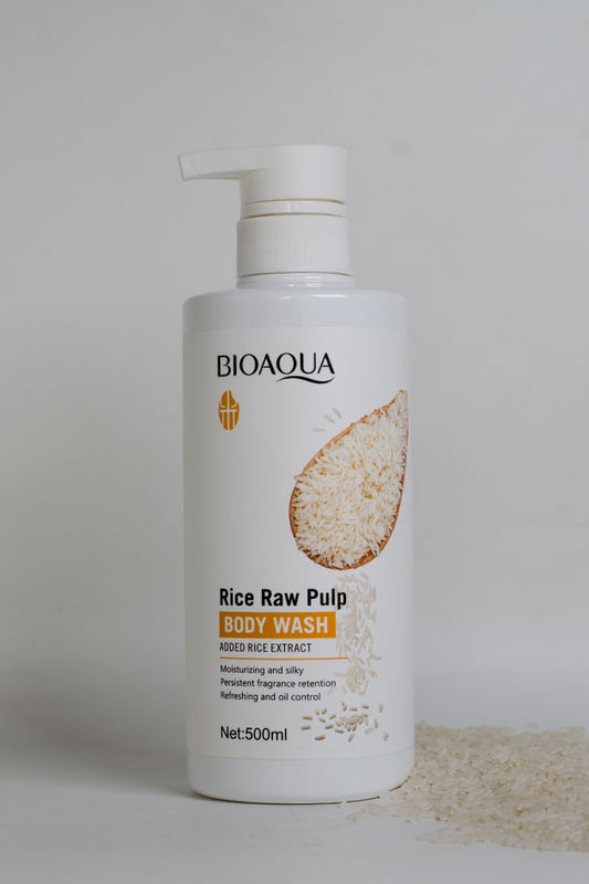 BIOAQUA Rice Raw Pulp Body Wash with Rice Extract, 500ml