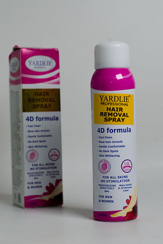 Yardlie Professional Hair Removal Spray 150ml, 4D Formula for Men and Women, All Skin Types (Clearance, Damaged Box)