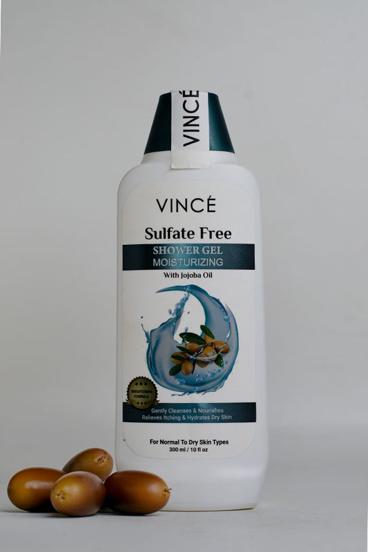 VINCÉ Sulfate Free Moisturizing Shower Gel with Jojoba Oil 300ml for Normal to Dry Skin (Last Piece, Stock Clearance)