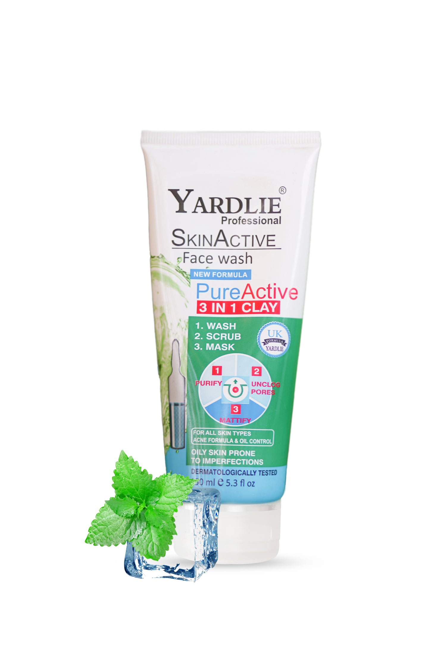 Yardlie Professional Skin Active Face Wash UK Based Formula 120ml.