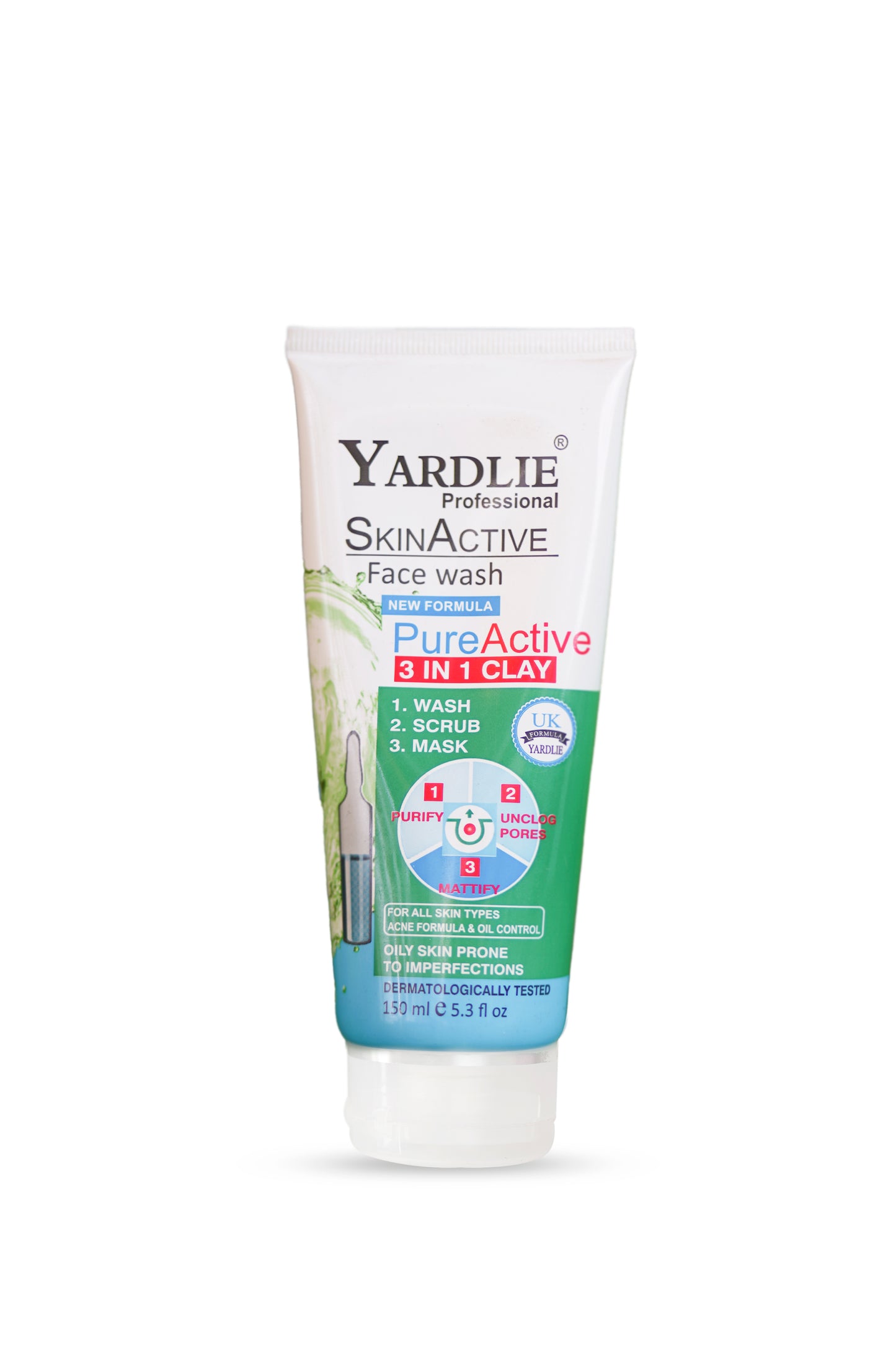 Yardlie Professional Skin Active Face Wash UK Based Formula 120ml.